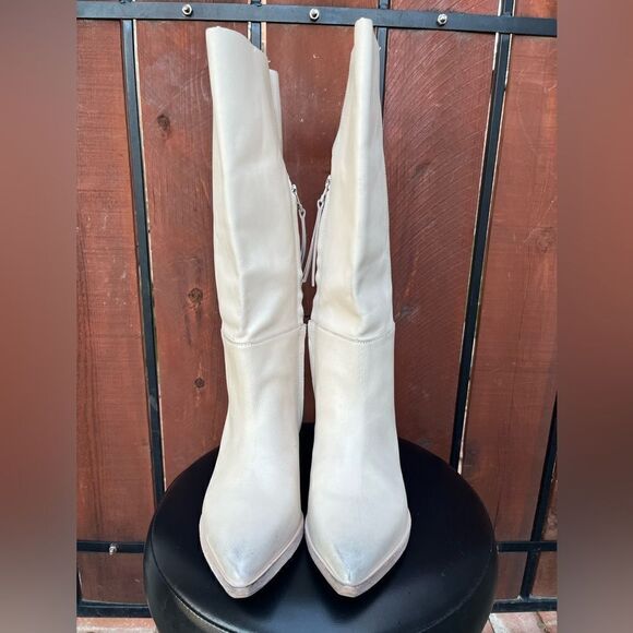 New GOLO women off White Vintage Calf West leather boots size 8 - Picture 3 of 7